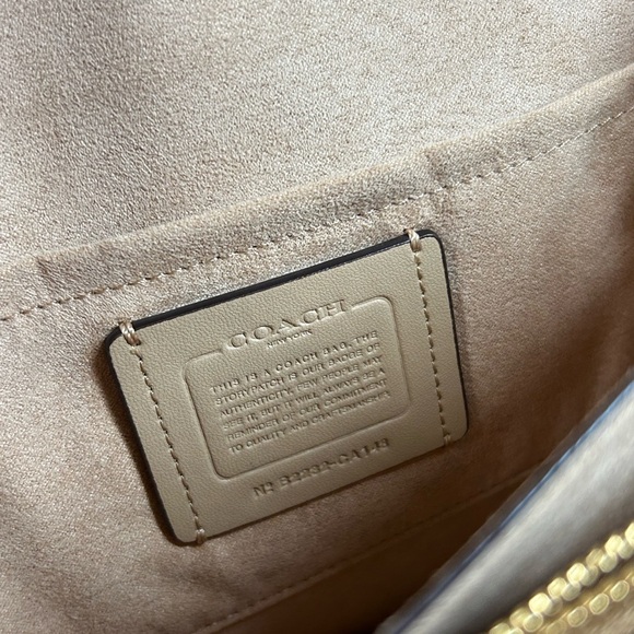 Coach Signature White and Tan Crossbody Bag - Picture 9 of 13